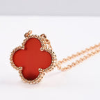 Loco CLOVER 15MM CARNELIAN SINGLE FLOWER NECKLACE