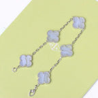 [Loco ]New  CLOVER 5 MOTIF PURPLE CHALCEDONY BRACELET COLLECTION