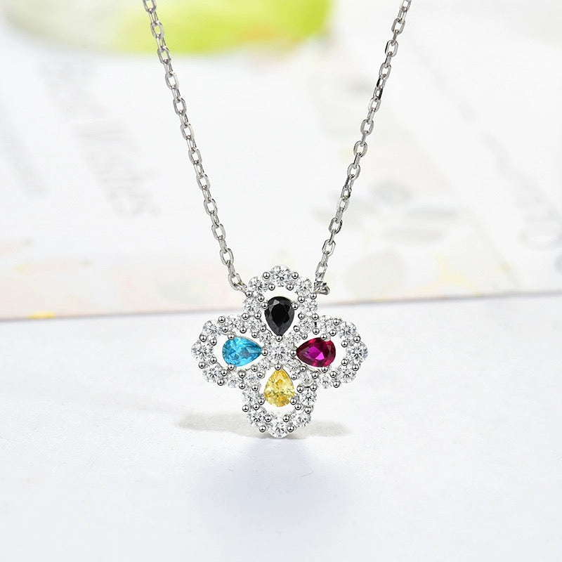 Loco LOOP NECKLACE FULL MOTIF DIAMOND 16MM MULTIPLE COLORS