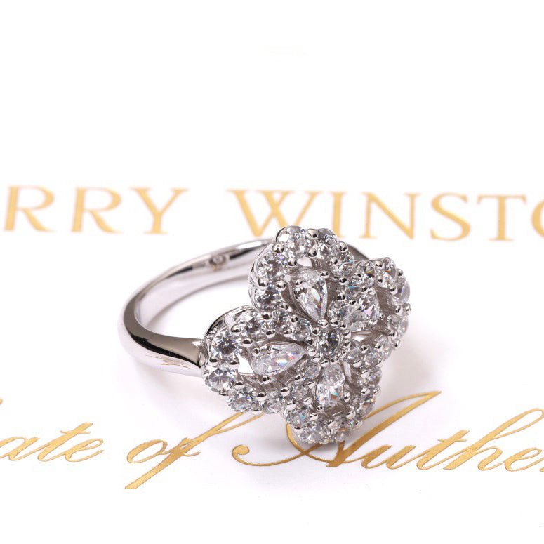 Loco LOOP RING FULL MOTIF DIAMOND 16MM SILVE