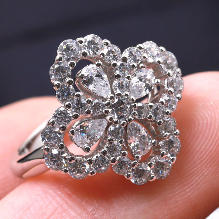 Loco LOOP RING FULL MOTIF DIAMOND 16MM SILVE