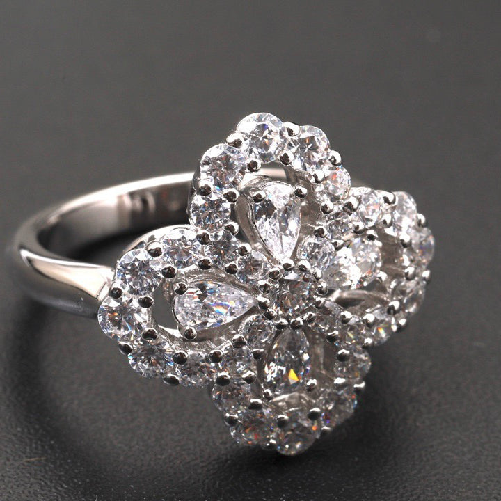Loco LOOP RING FULL MOTIF DIAMOND 16MM SILVE