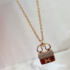 Loco CONSTANCE RED PEDANT PINK GOLD NECKLACE