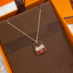 Loco CONSTANCE RED PEDANT PINK GOLD NECKLACE