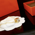 Loco H WHITE SQUARE GOLD NECKLACE