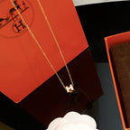 Loco H WHITE SQUARE GOLD NECKLACE
