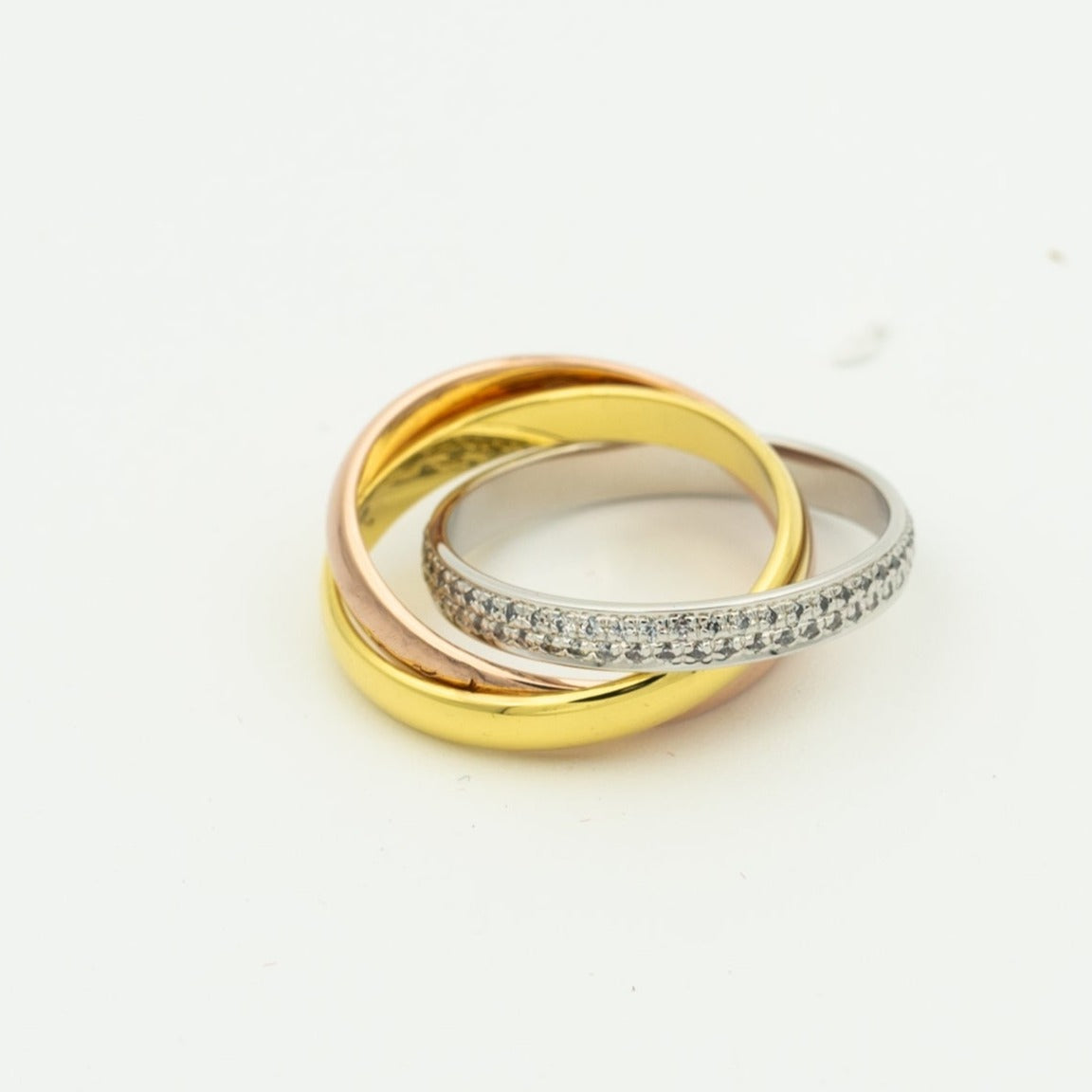 Loco TRINITY RING GOLD PINK GOLD SILVER DIAMONDS