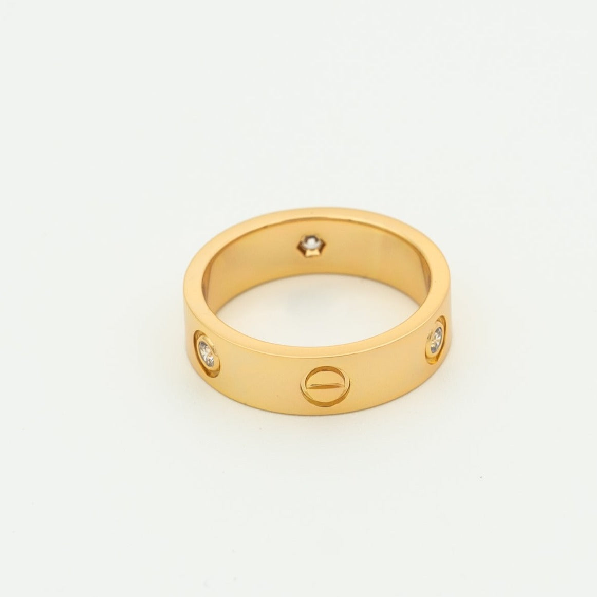 Loco LOVE RING 5.5MM 3 DIAMONDS PINK GOLD