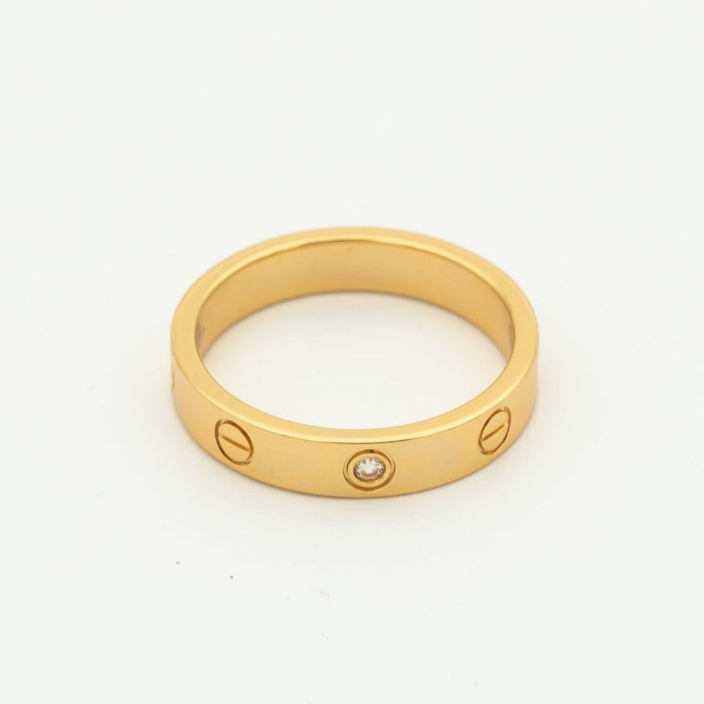 Loco LOVE RING 4MM 1 DIAMOND PINK GOLD