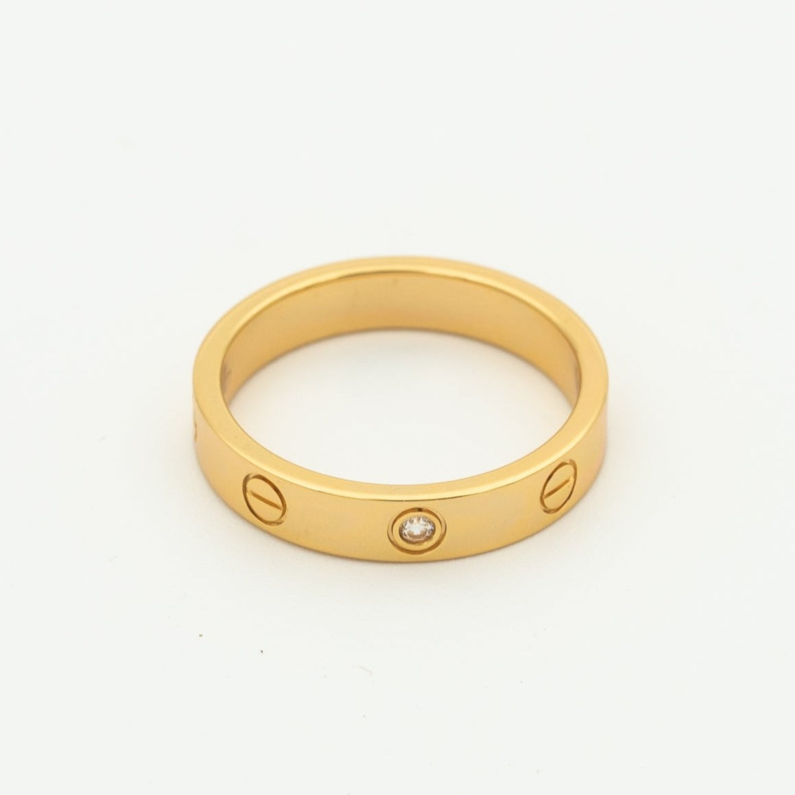 Loco LOVE RING 4MM 1 DIAMOND PINK GOLD