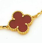 [Loco ]New  CLOVER 5 MOTIF RED CORNELIAN BRACELET COLLECTION
