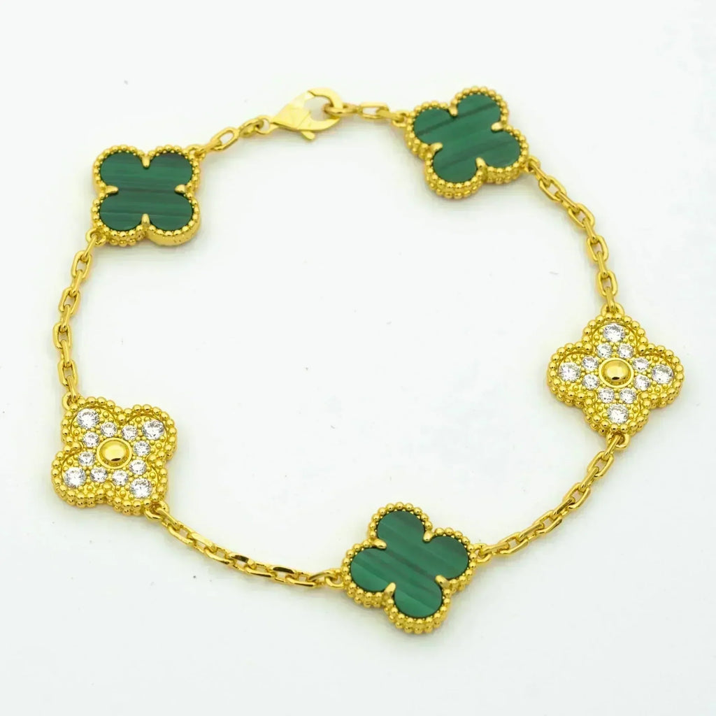 [Loco ]New  CLOVER 5 MOTIF MALACHITE BRACELET COLLECTION