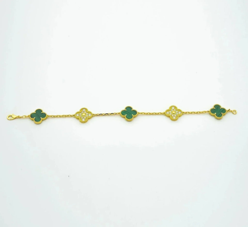 [Loco ]New  CLOVER 5 MOTIF MALACHITE BRACELET COLLECTION