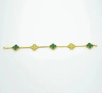 [Loco ]New  CLOVER 5 MOTIF MALACHITE BRACELET COLLECTION