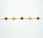 [Loco ]New  CLOVER 5 MOTIF RED CORNELIAN BRACELET COLLECTION