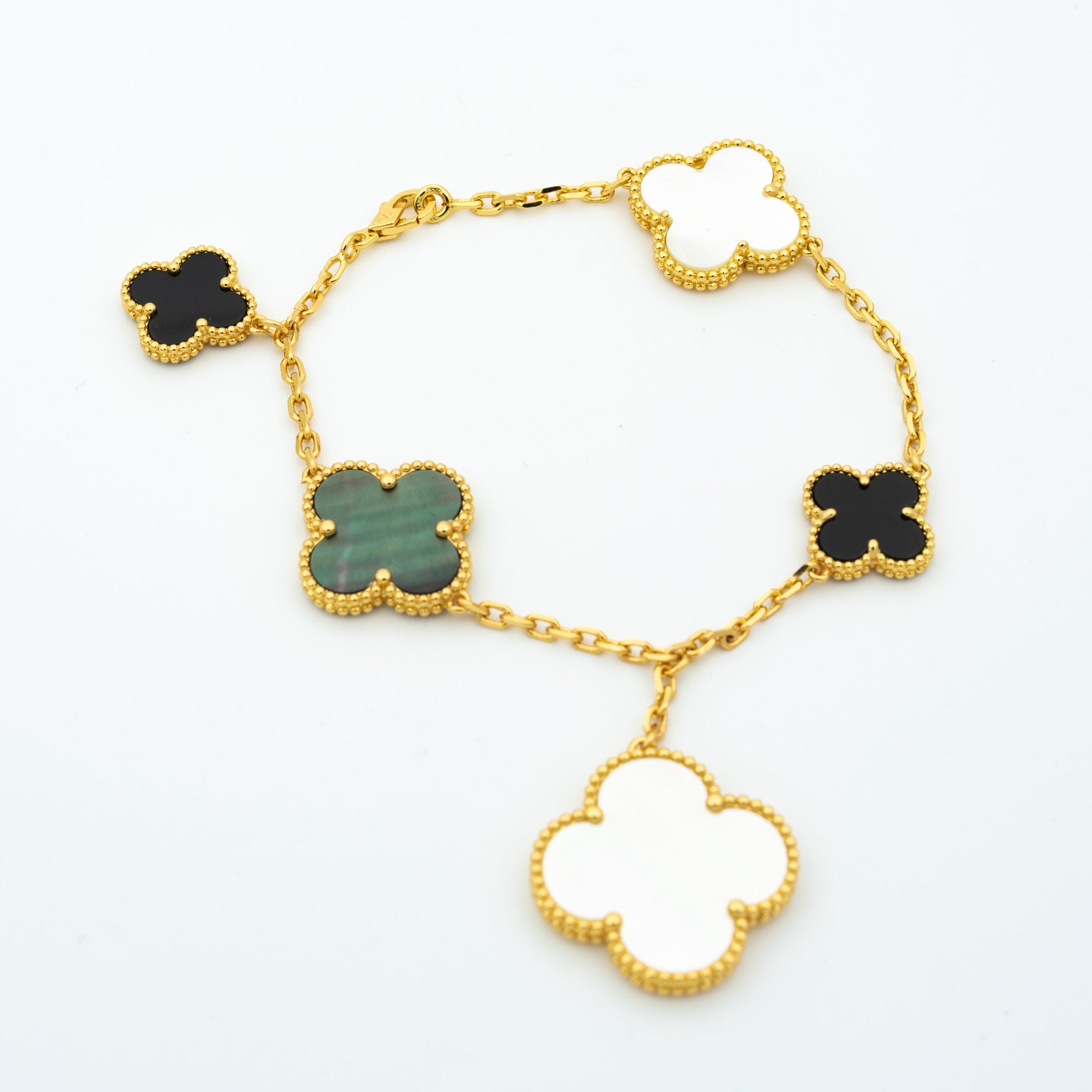 Loco CLOVER BRACELET 5 MOTIFS ONYX MOP