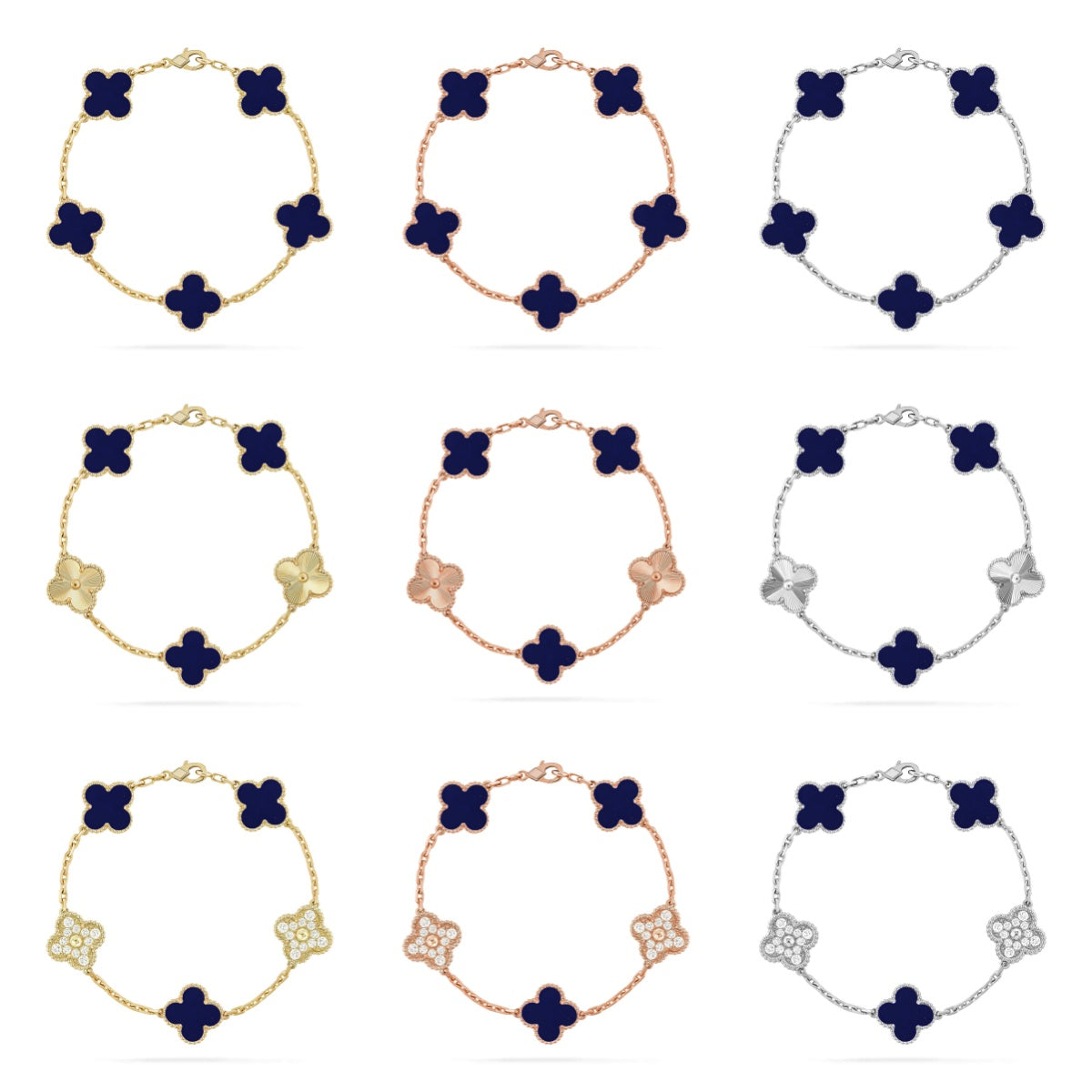 [Loco ]New CLOVER 5 MOTIF LAPIS LAZULI BRACELET COLLECTION
