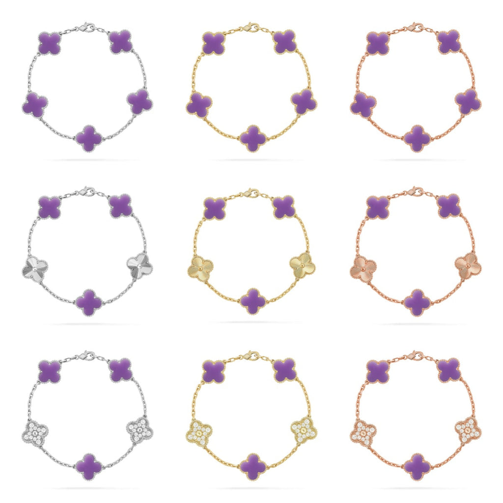[Loco ]New CLOVER 5 MOTIF LIGHT PURPLE BRACELET COLLECTION
