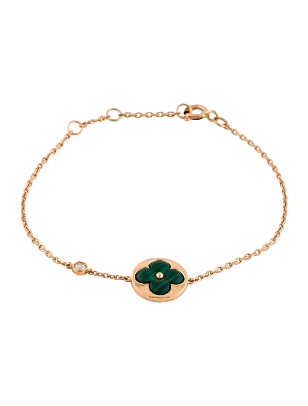 Loco SUN MALACHITE 1 DIAMOND PINK GOLD BRACELET