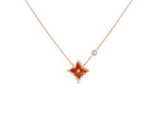 Loco STAR NECKLACE PINK GOLD 1 DIAMOND
