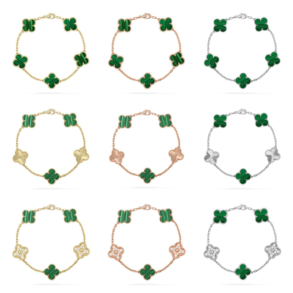 [Loco ]New  CLOVER 5 MOTIF MALACHITE BRACELET COLLECTION