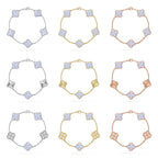 [Loco ]New  CLOVER 5 MOTIF PURPLE CHALCEDONY BRACELET COLLECTION