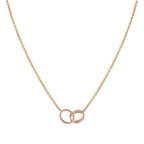 Loco LOVE NECKLACE DOUBLE RING PINK GOLD