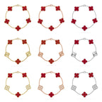 [Loco ]New  CLOVER 5 MOTIF RED CORNELIAN BRACELET COLLECTION