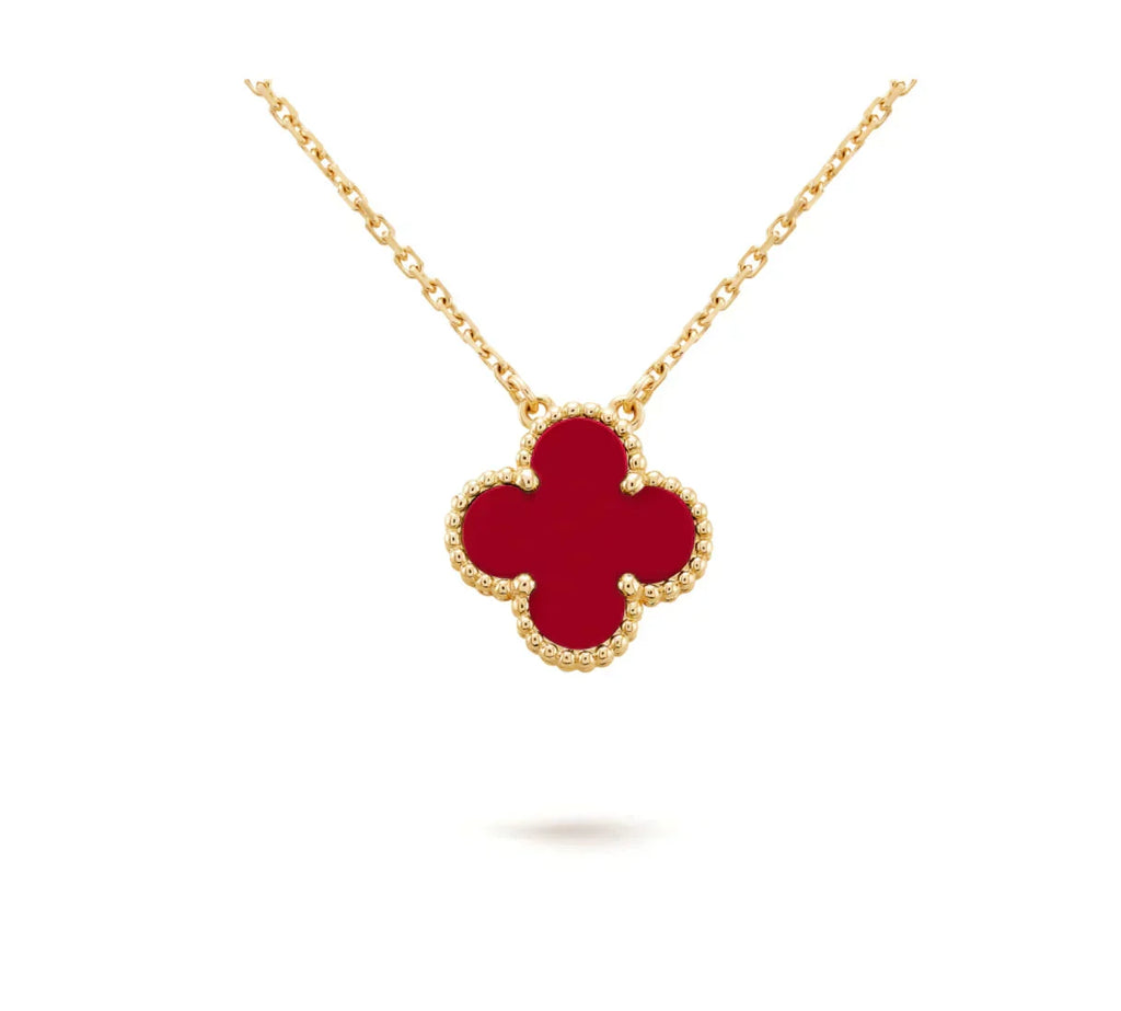 Loco CLOVER 15MM CARNELIAN SINGLE FLOWER NECKLACE
