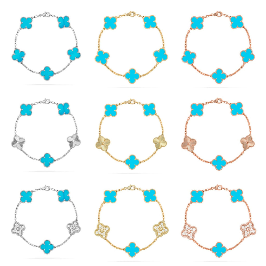 [Loco ]New  CLOVER 5 MOTIF TURQUOISE BRACELET COLLECTION