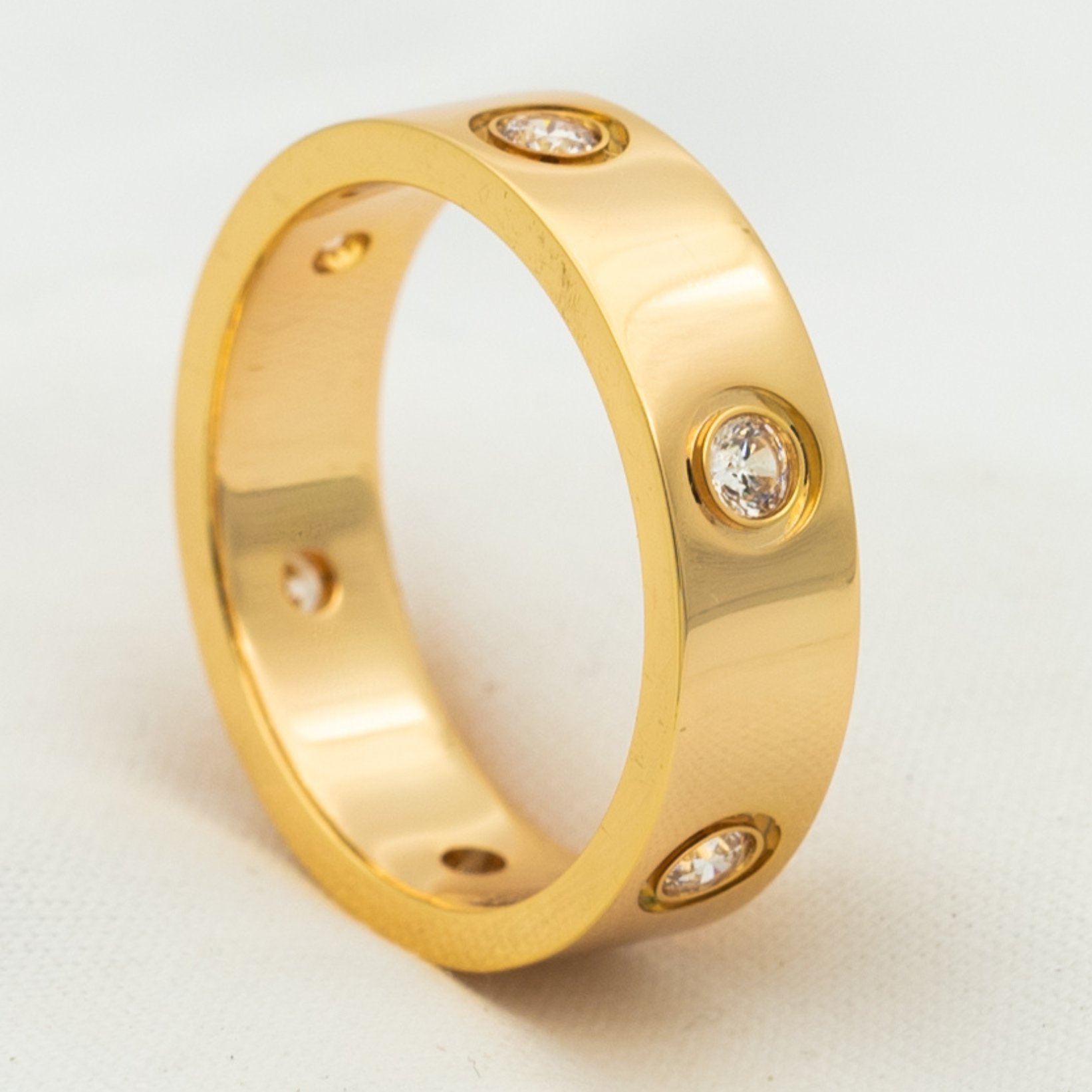 Loco LOVE RING 5.5MM 6 DIAMONDS PINK GOLD