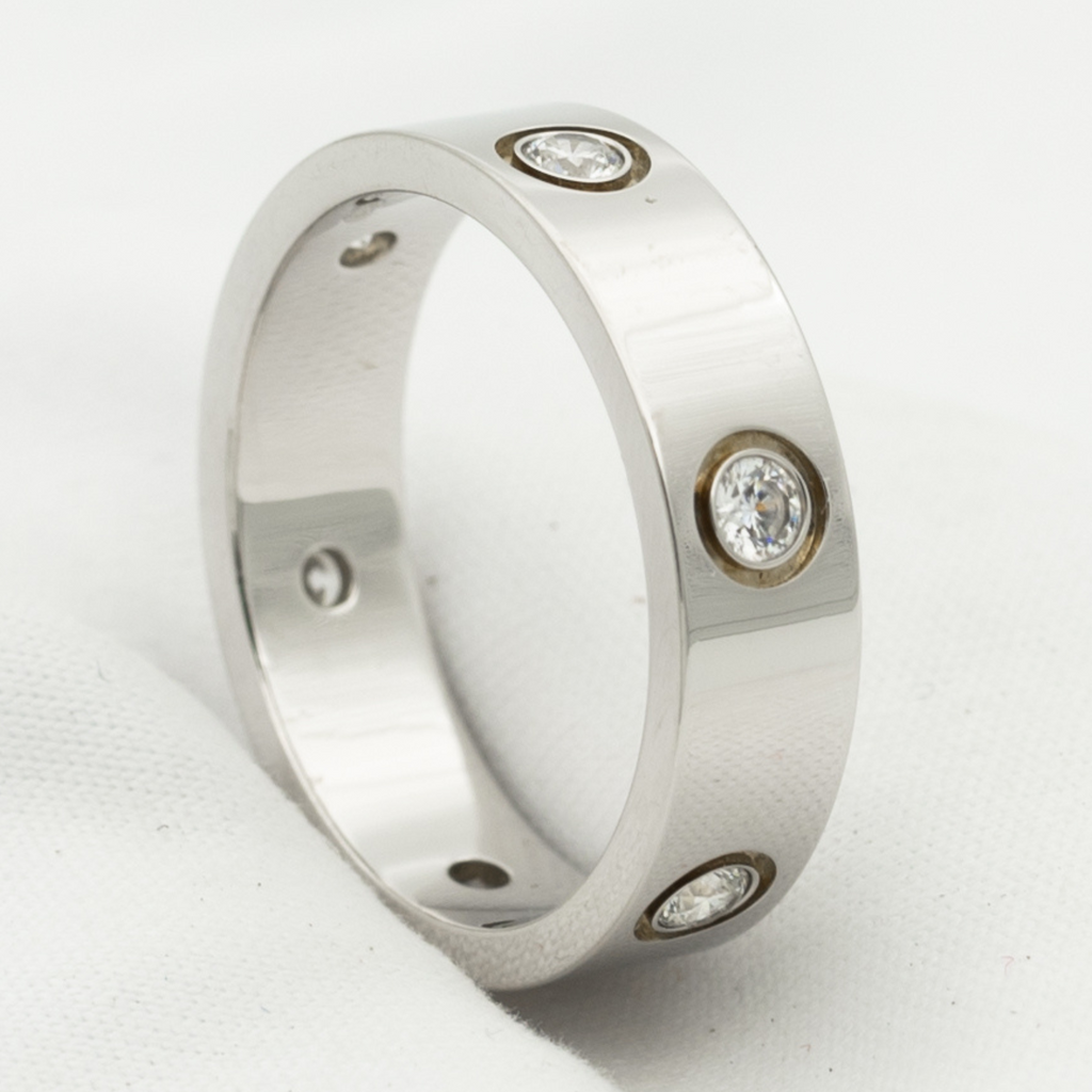 Loco LOVE RING 5.5MM 6 DIAMONDS SILVER
