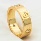Loco LOVE RING 5.5MM 3 DIAMONDS PINK GOLD