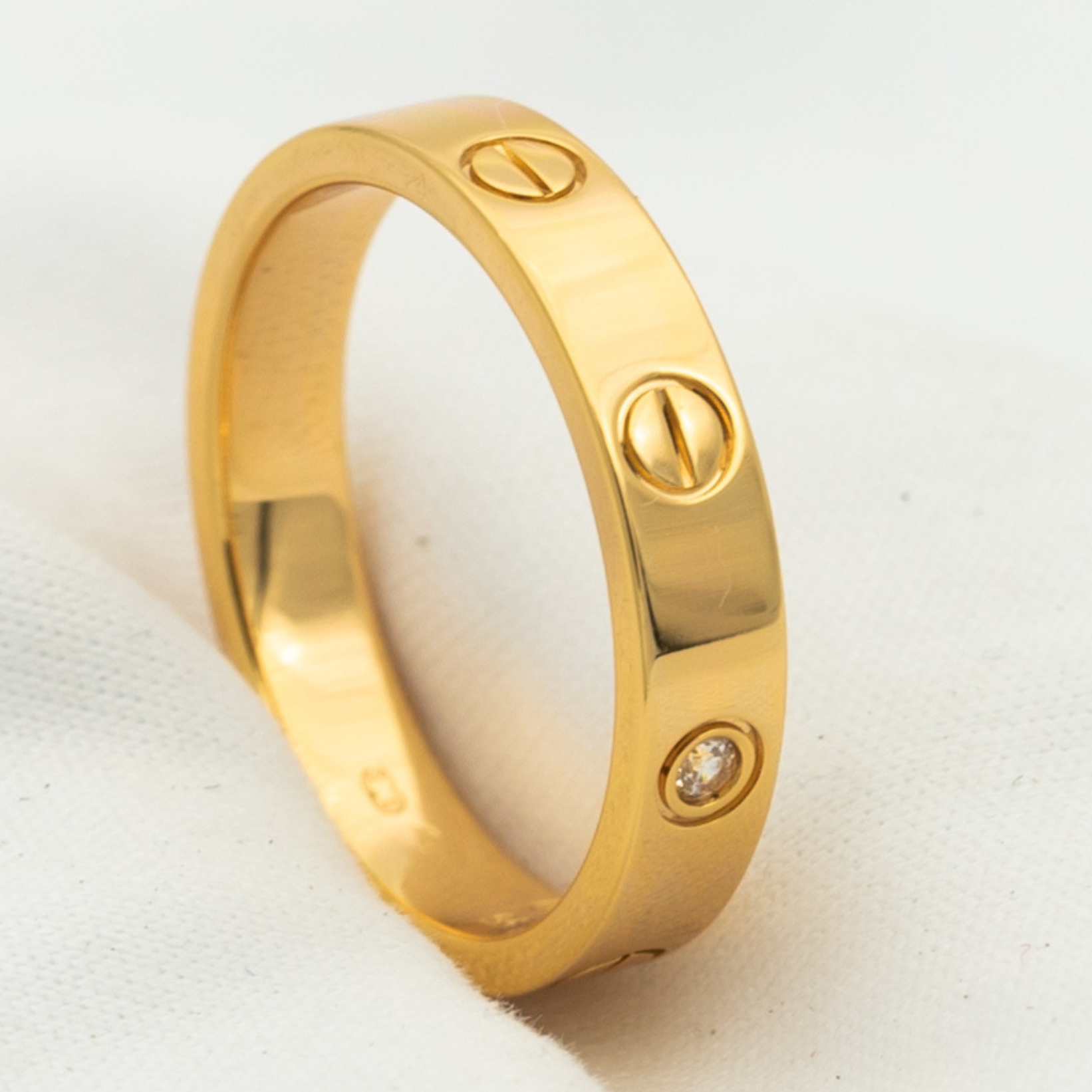 Loco LOVE RING 4MM 1 DIAMOND PINK GOLD