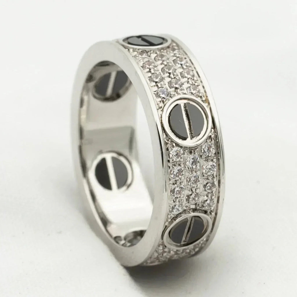Loco LOVE RING 5.5MM DIAMONDS PAVED CERAMIC