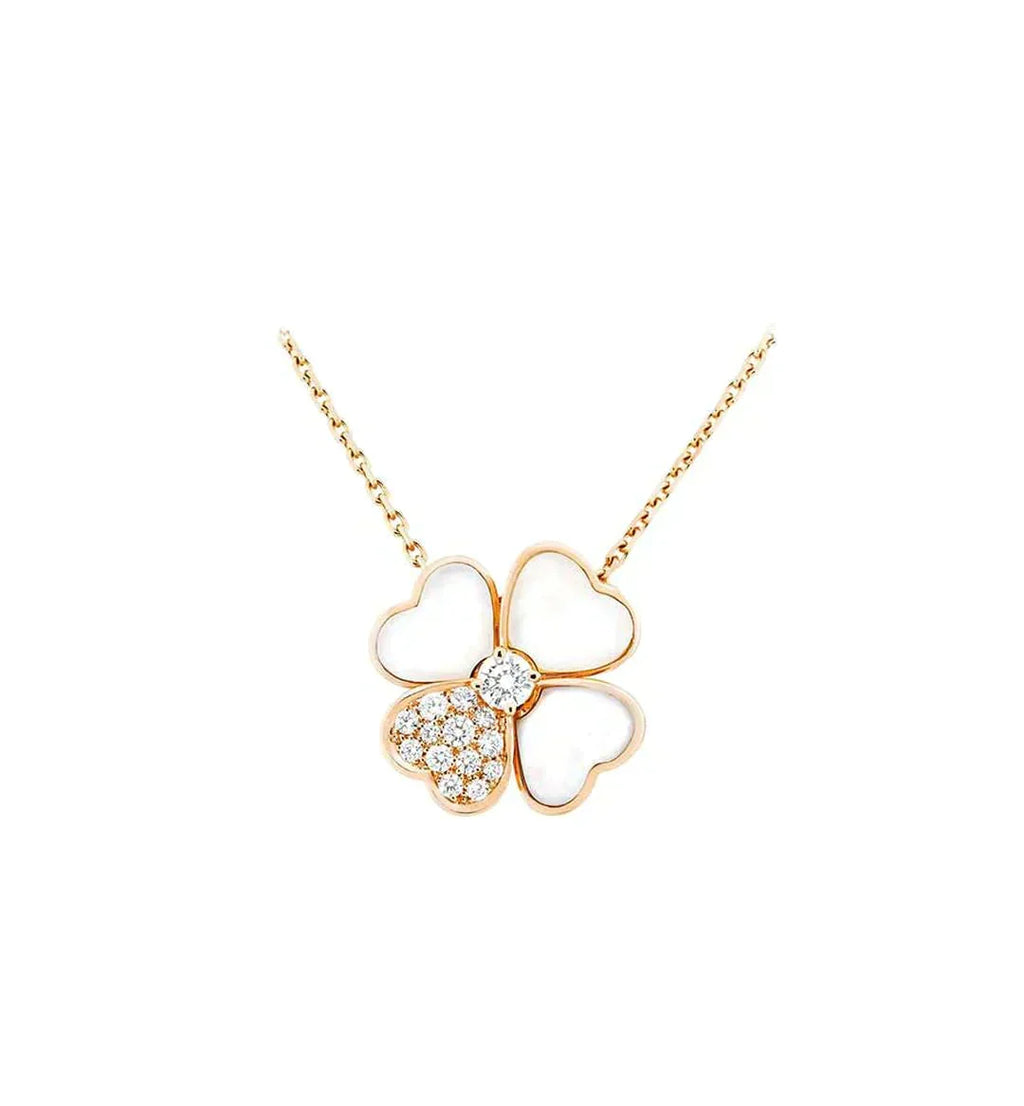 Loco CLOVER MOP DIAMOND ROSE GOLD NECKLACE
