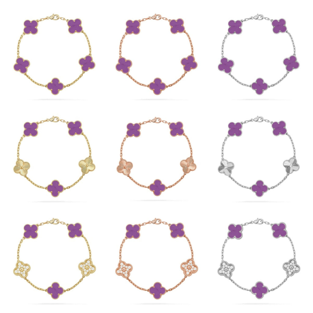 [Loco ]New  CLOVER 5 MOTIF VIOLET BRACELET COLLECTION