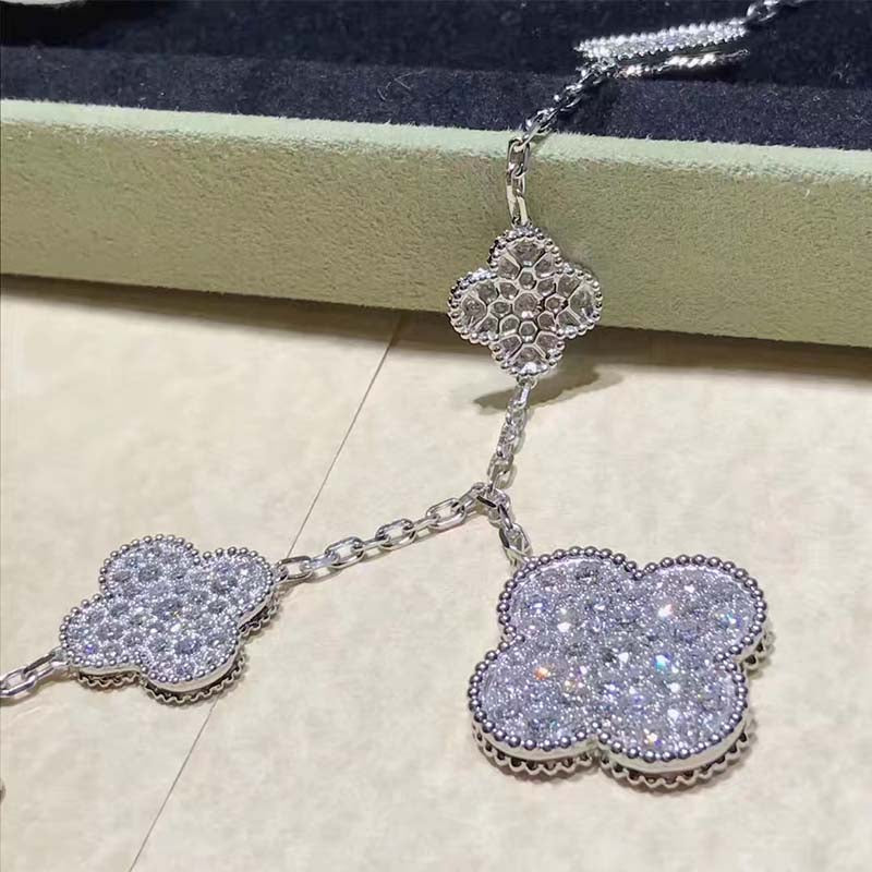 Loco CLOVER 6 MOTIFS SILVER DIAMOND BRACELET