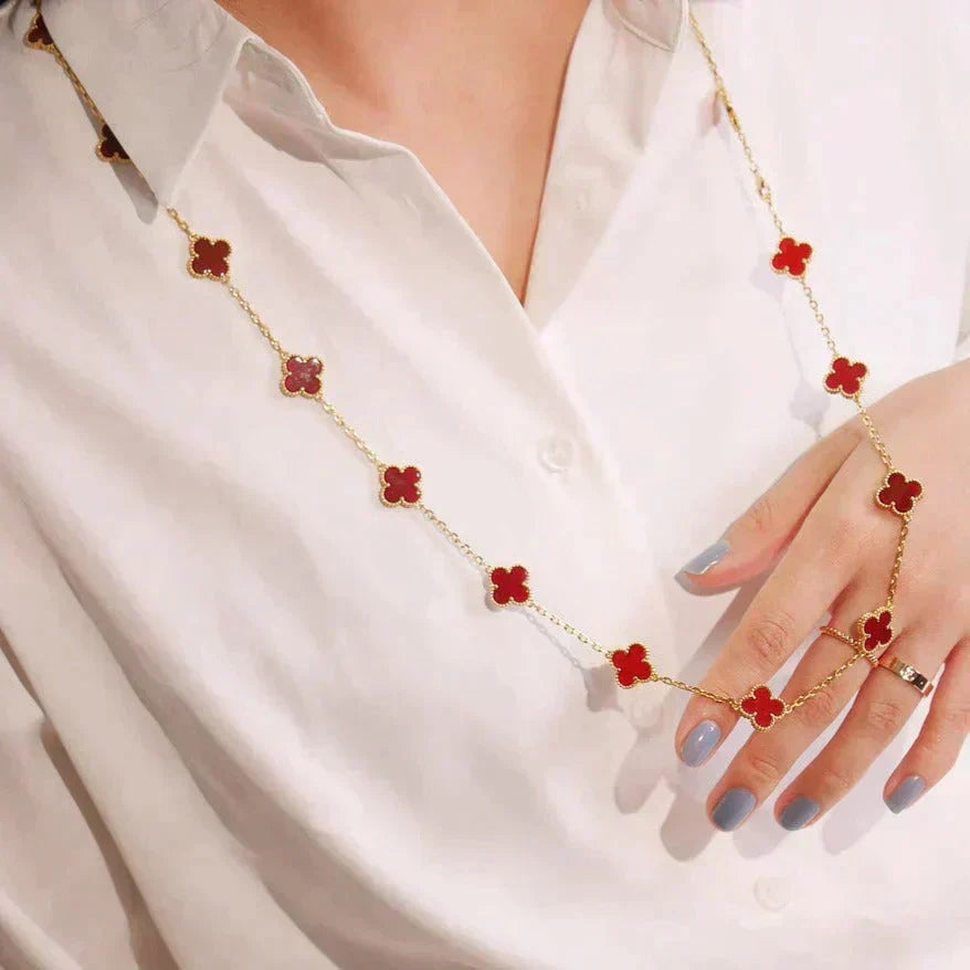 Loco CLOVER 20 MOTIFS CARNELIAN NECKLACE