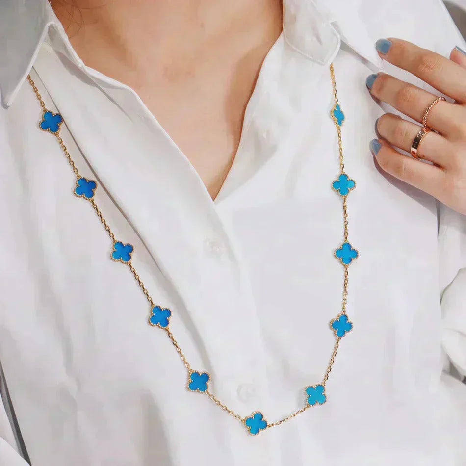 Loco CLOVER 20 MOTIFS TURQUOISE GOLD
