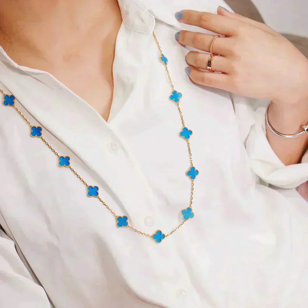 Loco CLOVER 20 MOTIFS TURQUOISE GOLD