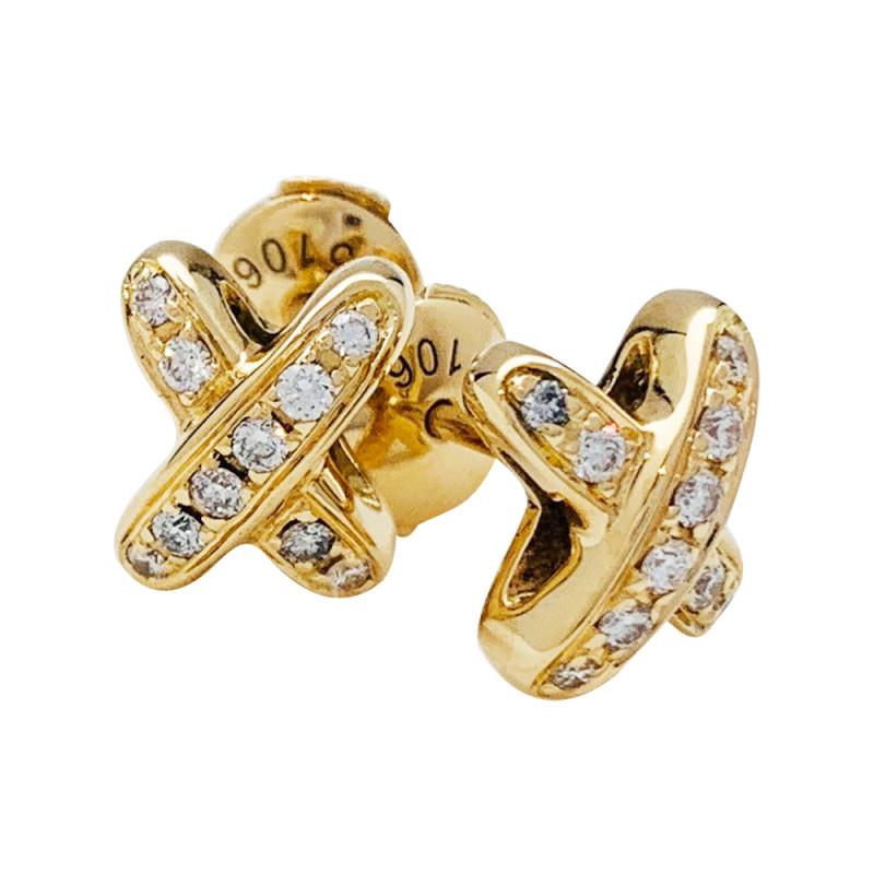 Loco JEUX DE GOLD DIAMOND EARRINGS