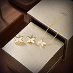 Loco JEUX DE WHITE MOP GOLD DIAMOND EARRINGS