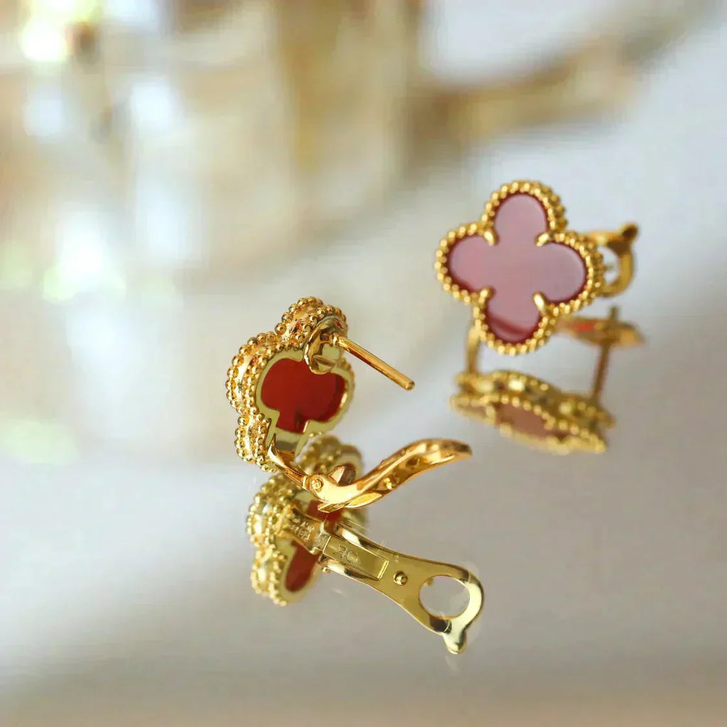 Loco CLOVER MEDIUM 1 MOTIFS CARNELIAN  EARRINGS