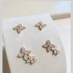 Loco STAR BLOSSOM STUD EARRINGS PINK GOLD DIAMONDS