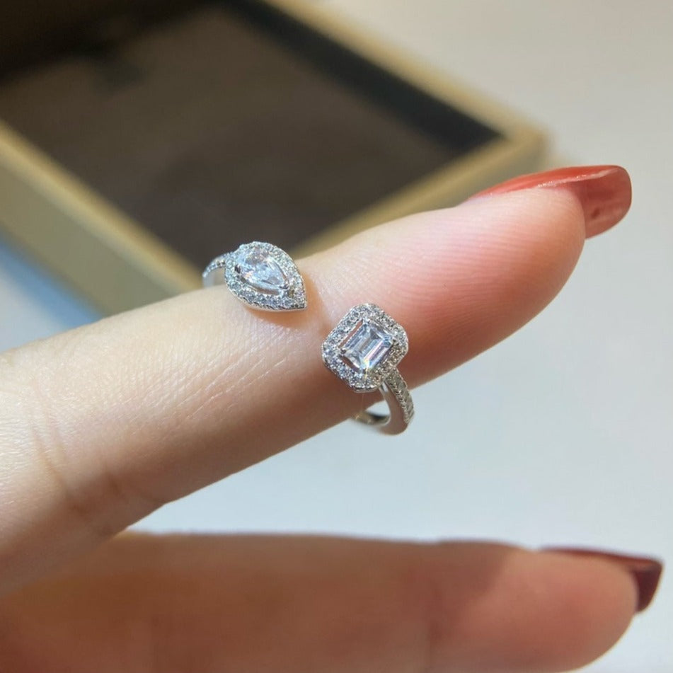 [Loco jewelrys]MY TWIN TOI & MOI SILVER DIAMOND RING