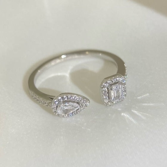 [Loco jewelrys]MY TWIN TOI & MOI SILVER DIAMOND RING