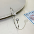 [Loco jewelrys]JONC FLEX MY TWIN TOI & MOI SILVER DIAMOND BRACELET