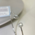 [Loco jewelrys]JONC FLEX MY TWIN TOI & MOI SILVER DIAMOND BRACELET