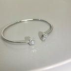 [Loco jewelrys]JONC FLEX MY TWIN TOI & MOI SILVER DIAMOND BRACELET